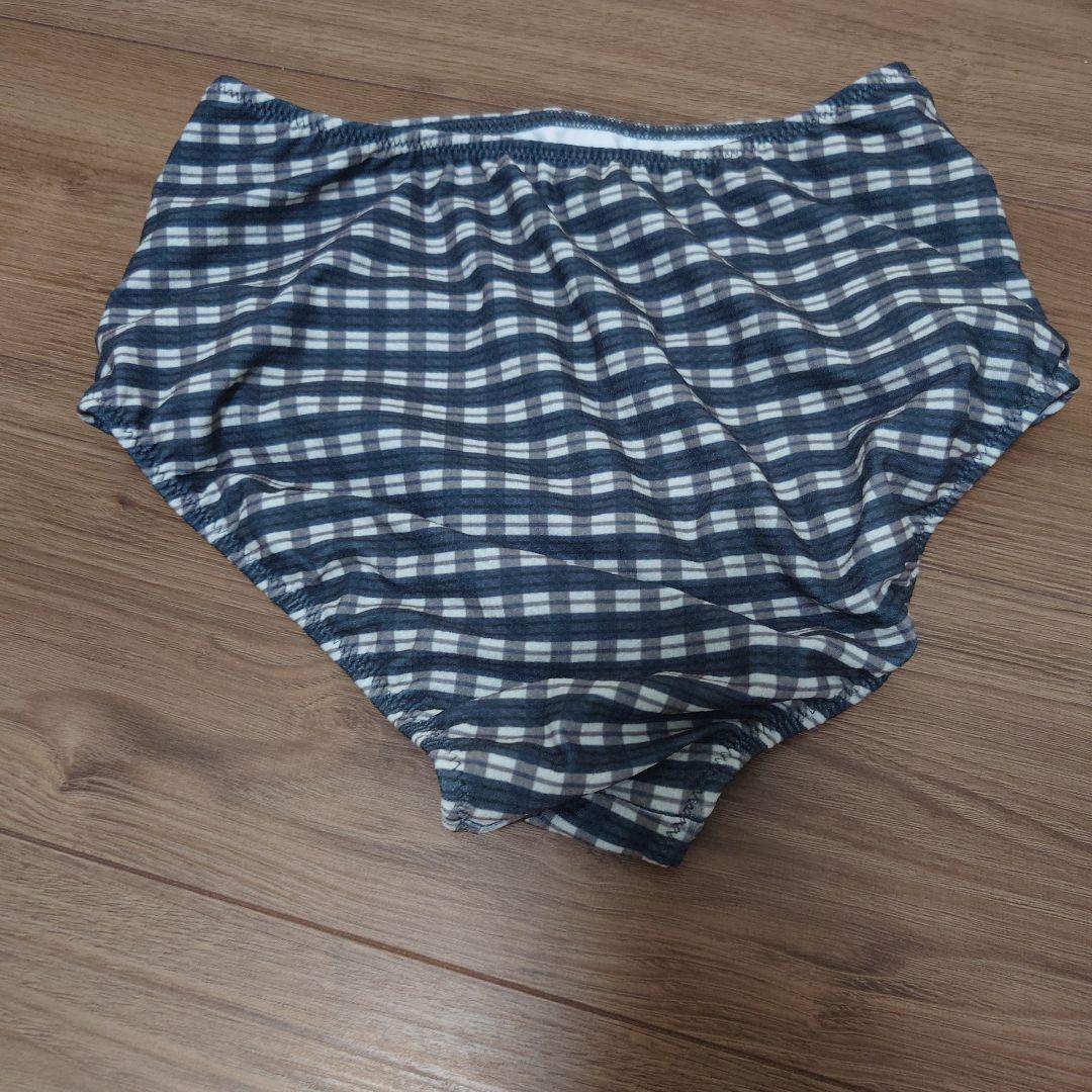 チェック柄　ビキニ　スカートセット FREEサイズ　グリーンレーベル