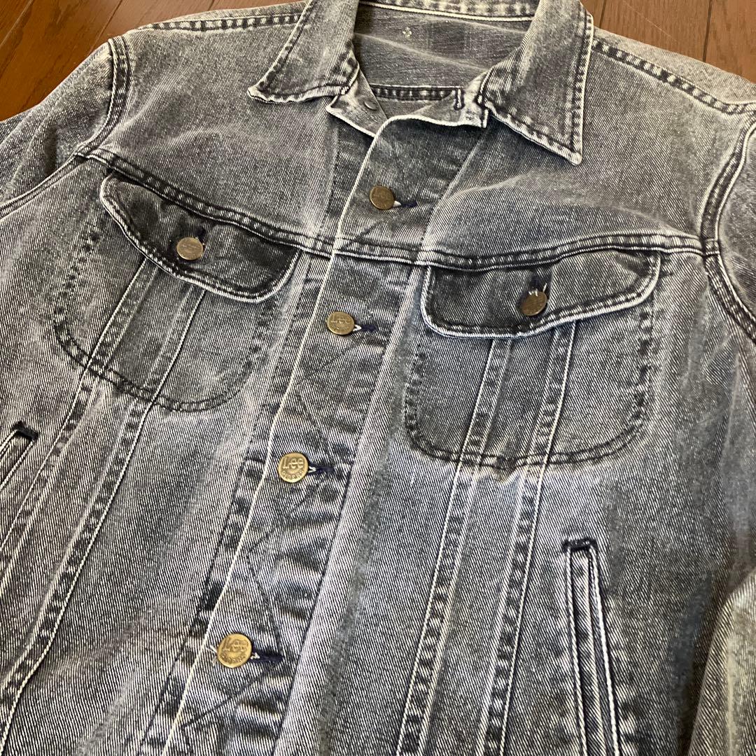 【*e様 Leeデニムジャケット　ブラックデニム　リー　フェードGジャン　Lサイ