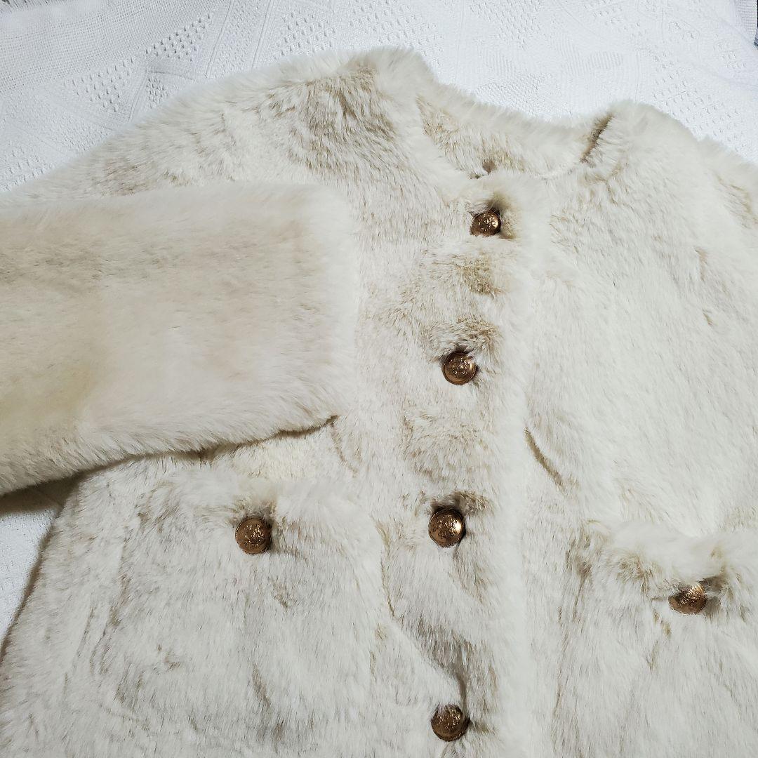 ミラオーウェン 金ボタンクロップドファージャケット