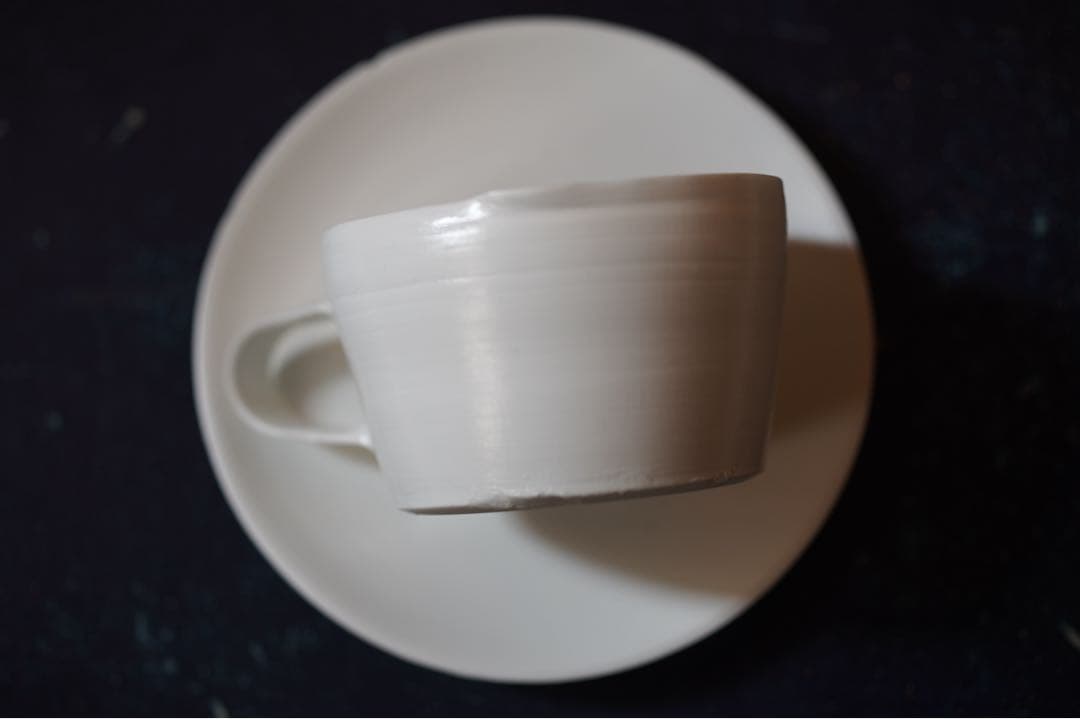 黒田泰蔵　白磁　カップとソーサー