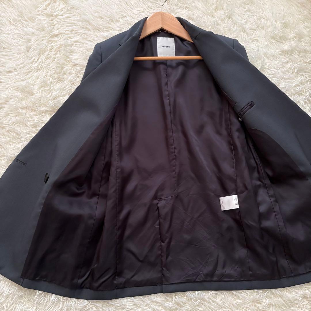 極美品◎ebure ダブル テーラードジャケット ダークグレー サイズ36