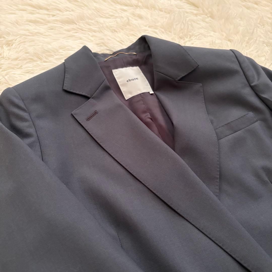 極美品◎ebure ダブル テーラードジャケット ダークグレー サイズ36