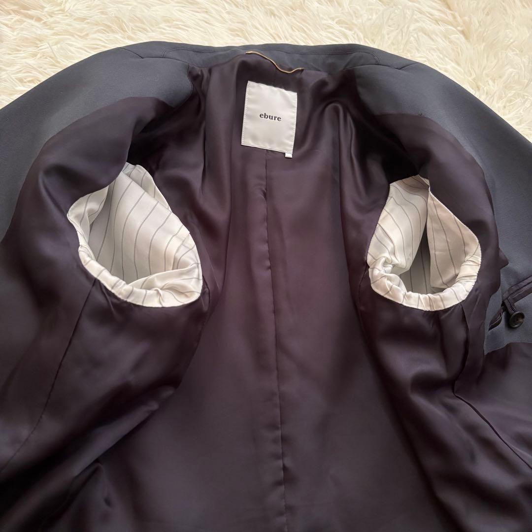 極美品◎ebure ダブル テーラードジャケット ダークグレー サイズ36
