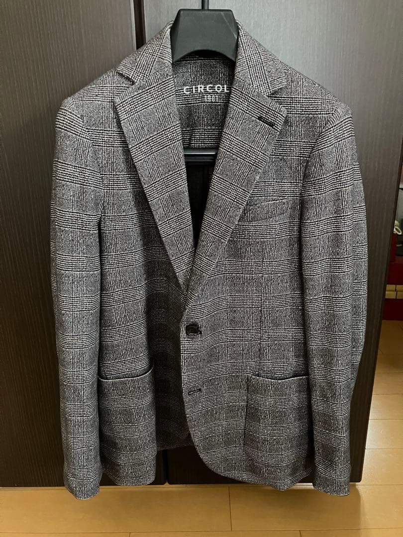 チルコロ1901 コットンジャージ グレンチェックプリント ジャケット