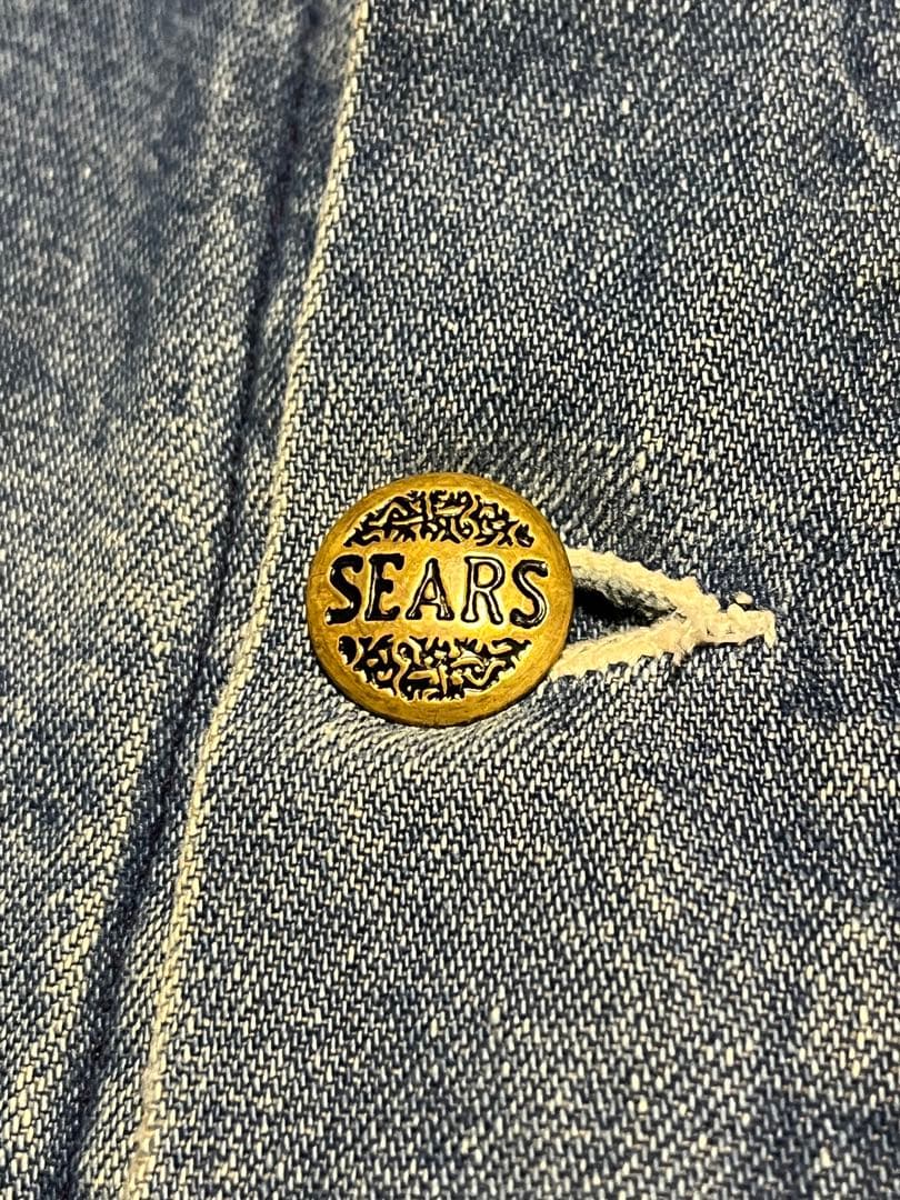 60s USA製 Sears デニムカバーオール 襟コーデュロイ ブランケット付