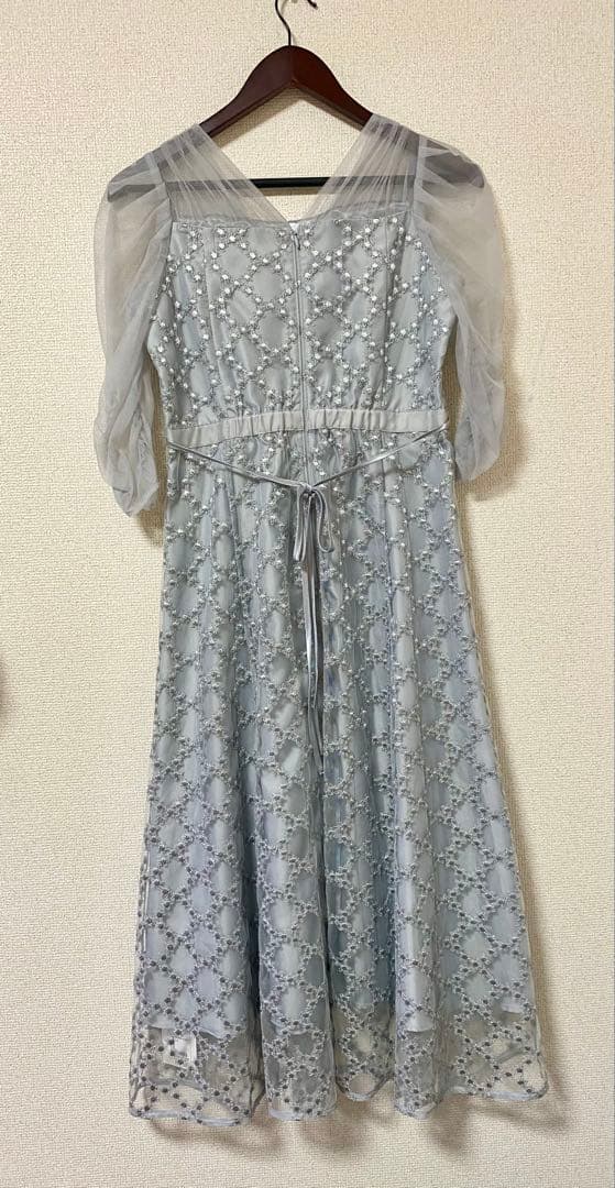 新品　Dorry Doll ダイヤフラワーレースドレス　グレー　M