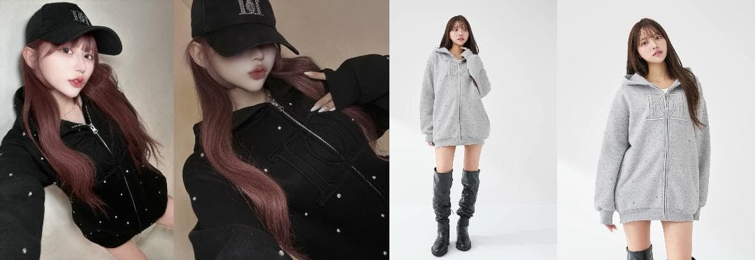 ダーリッチ darich DDロゴビジュージップパーカー ピンク PNK