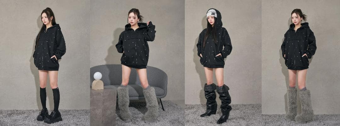 ダーリッチ darich DDロゴビジュージップパーカー ピンク PNK