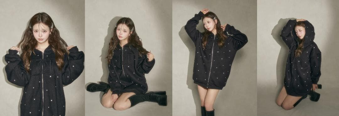 ダーリッチ darich DDロゴビジュージップパーカー ピンク PNK