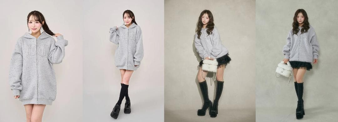 ダーリッチ darich DDロゴビジュージップパーカー ピンク PNK