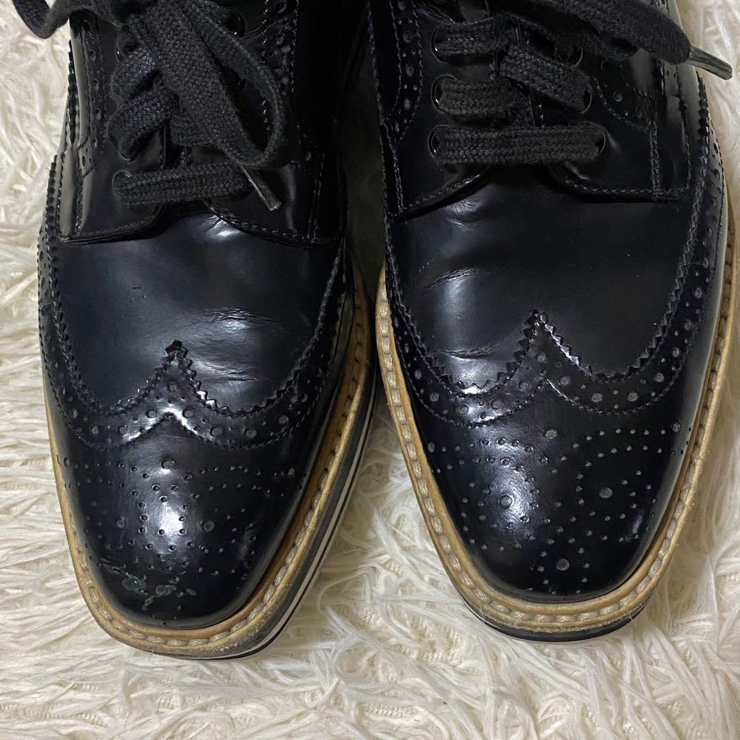 PRADA ウイングチップ ブラック 35 1/2 (22.5cm相当)