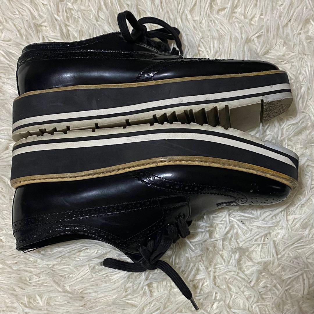 PRADA ウイングチップ ブラック 35 1/2 (22.5cm相当)