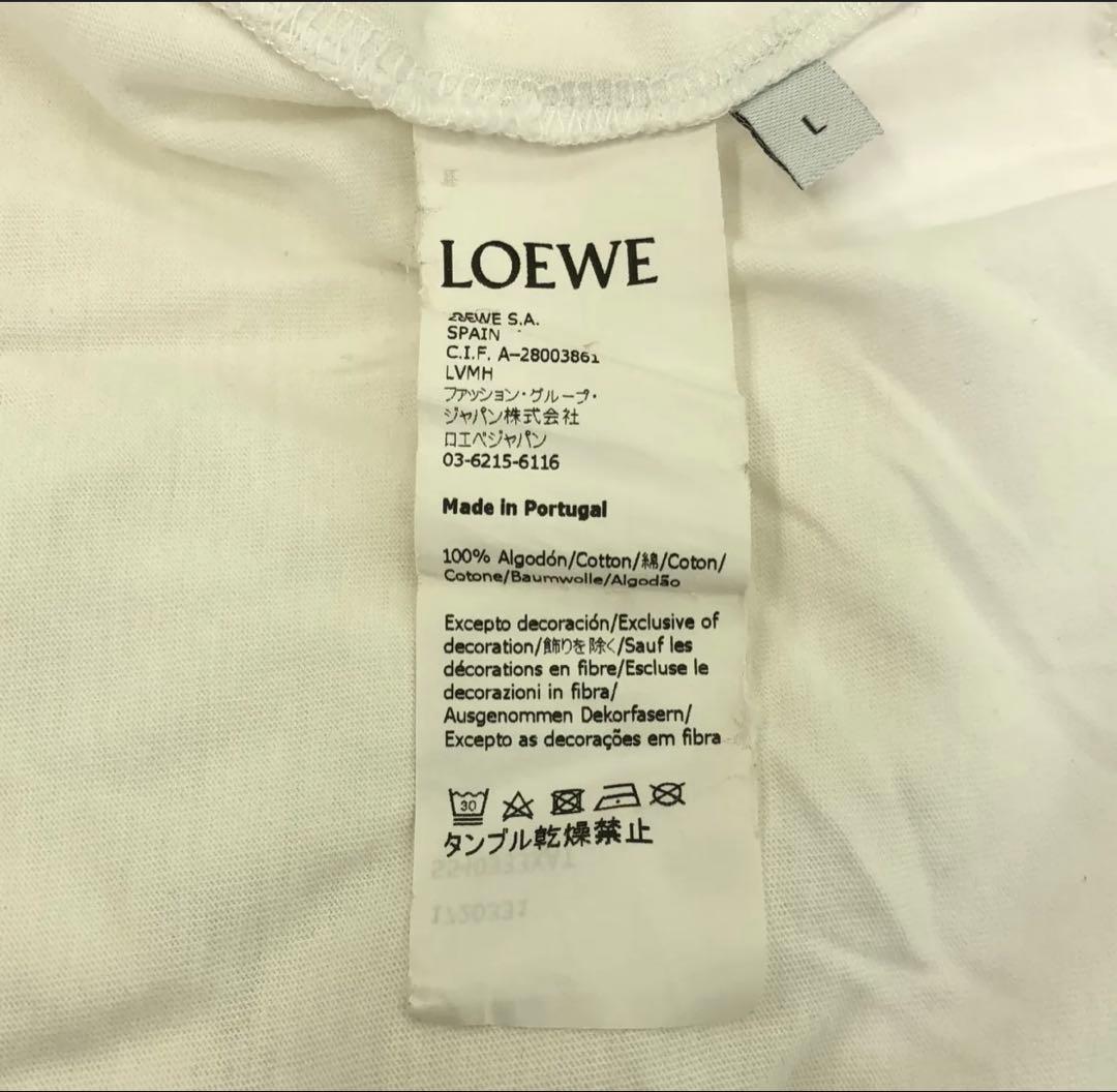 LOEWE ホワイト Tシャツ　L