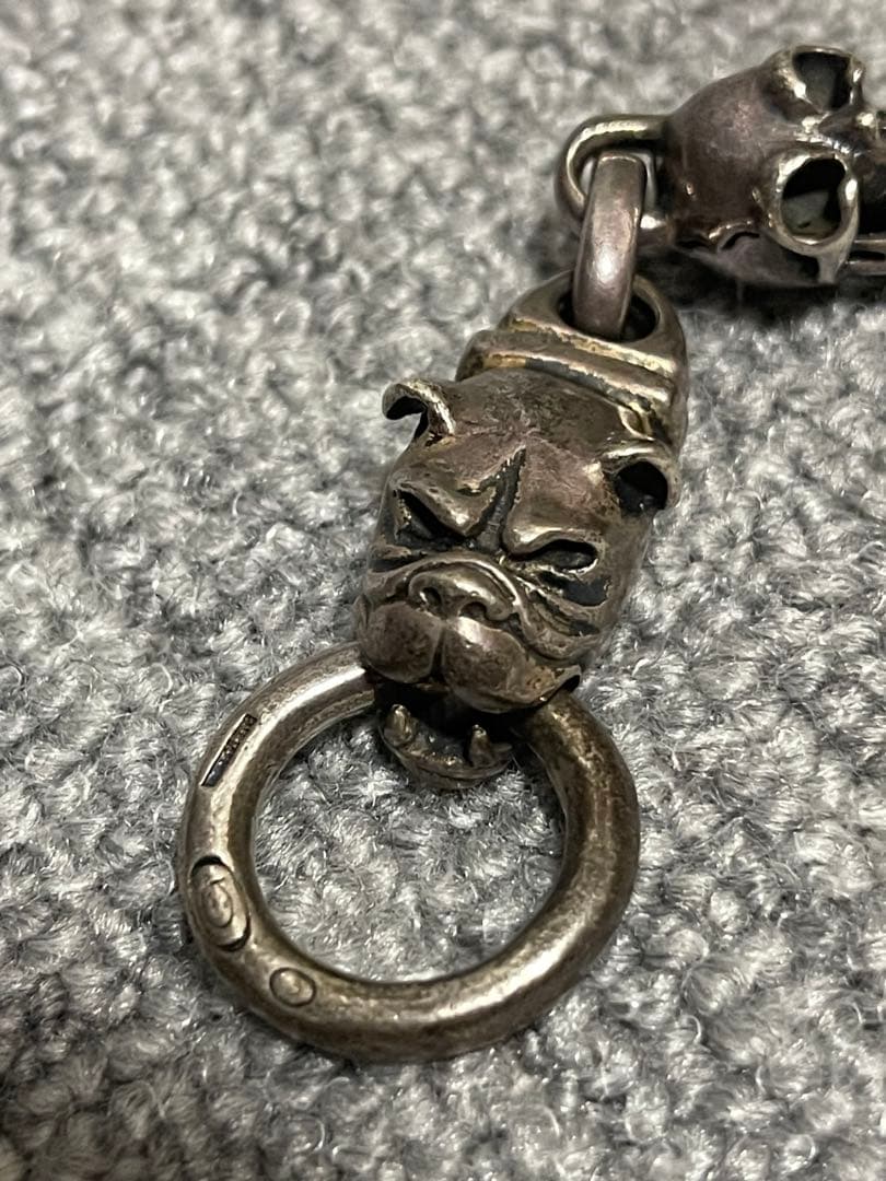 ガボールタイプ レザーウォレット クロスモチーフ スカルウォレットチェーン付き