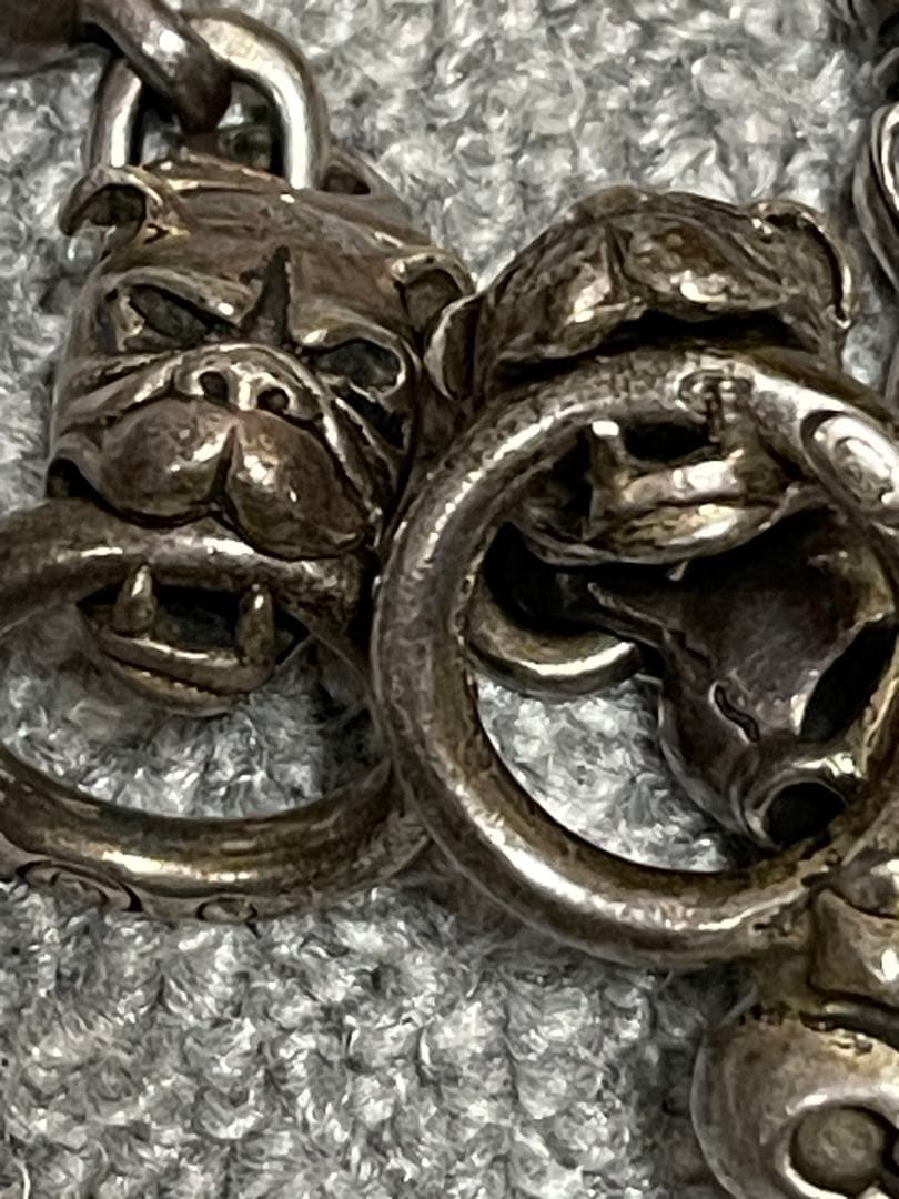 ガボールタイプ レザーウォレット クロスモチーフ スカルウォレットチェーン付き