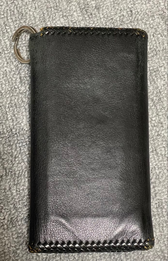 ガボールタイプ レザーウォレット クロスモチーフ スカルウォレットチェーン付き