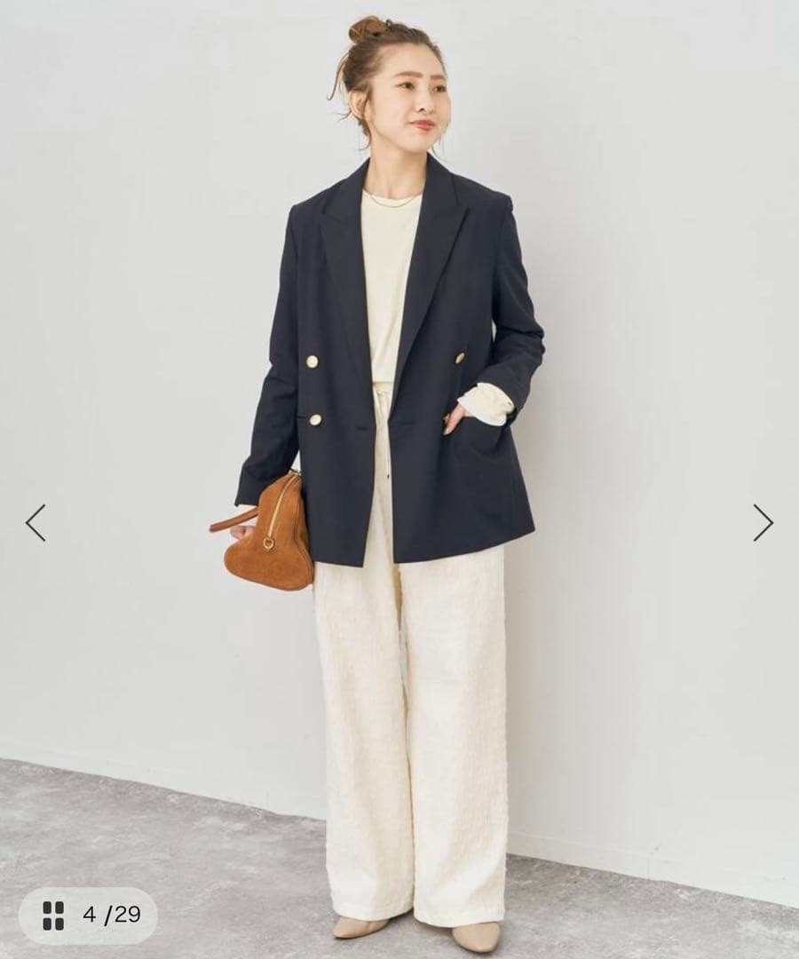 spick and span プレーンウィーブダブルブレストジャケット　36