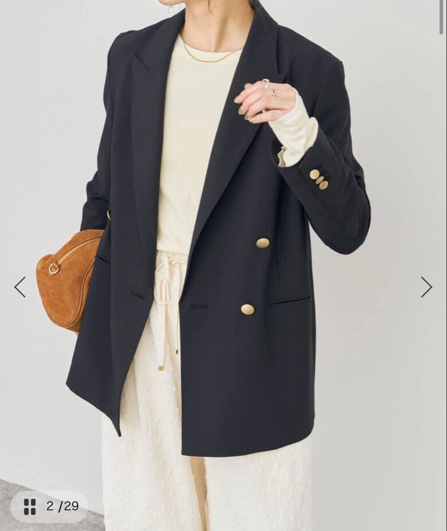 spick and span プレーンウィーブダブルブレストジャケット　36