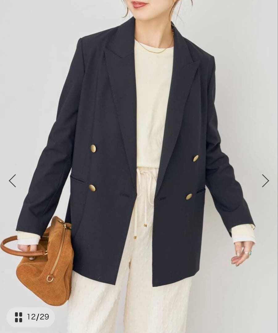 spick and span プレーンウィーブダブルブレストジャケット　36