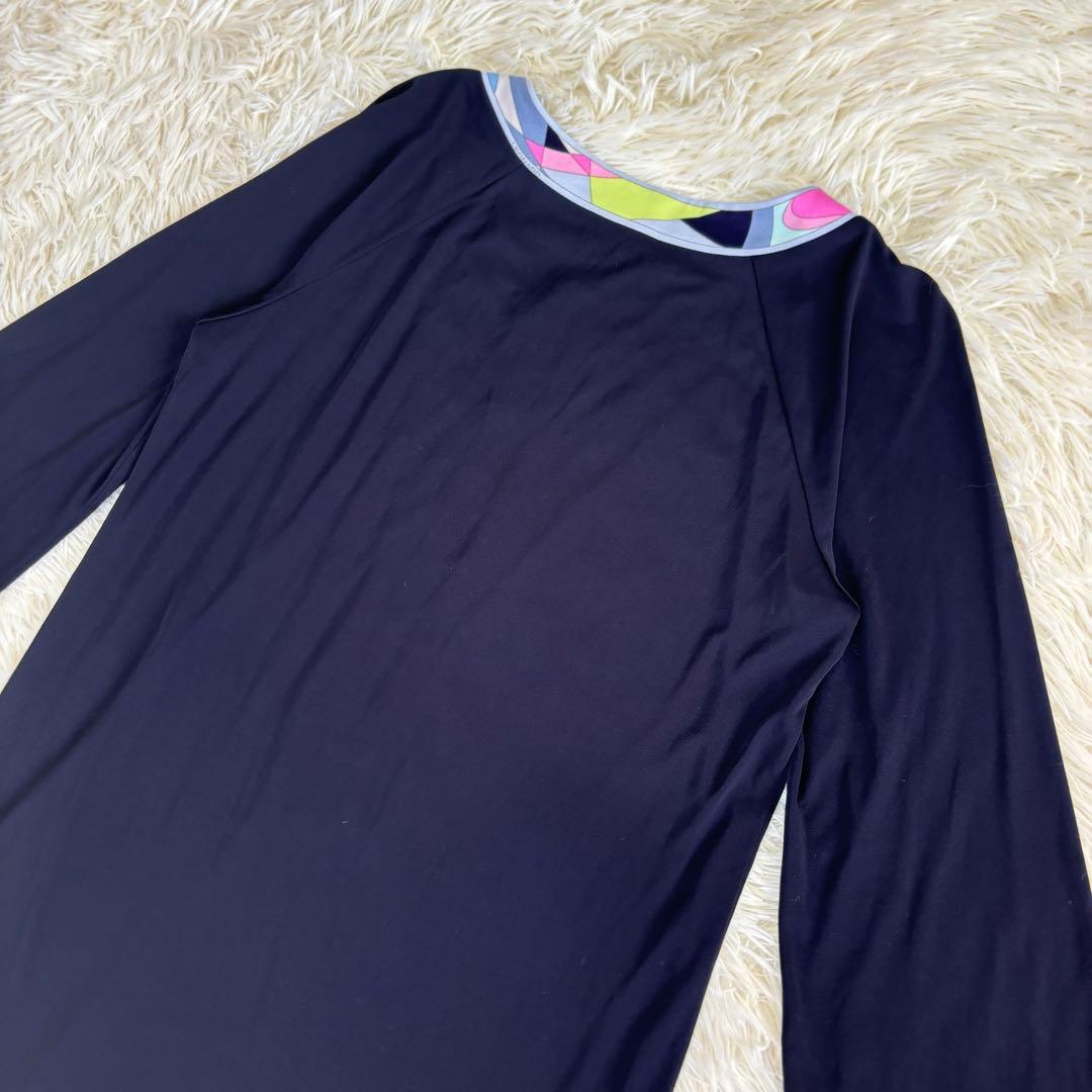 レオナール　チュニック　カンカン素材　ネイビー　サイズ3