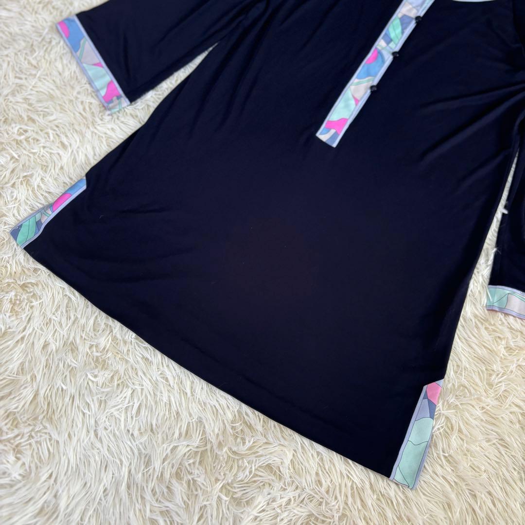 レオナール　チュニック　カンカン素材　ネイビー　サイズ3