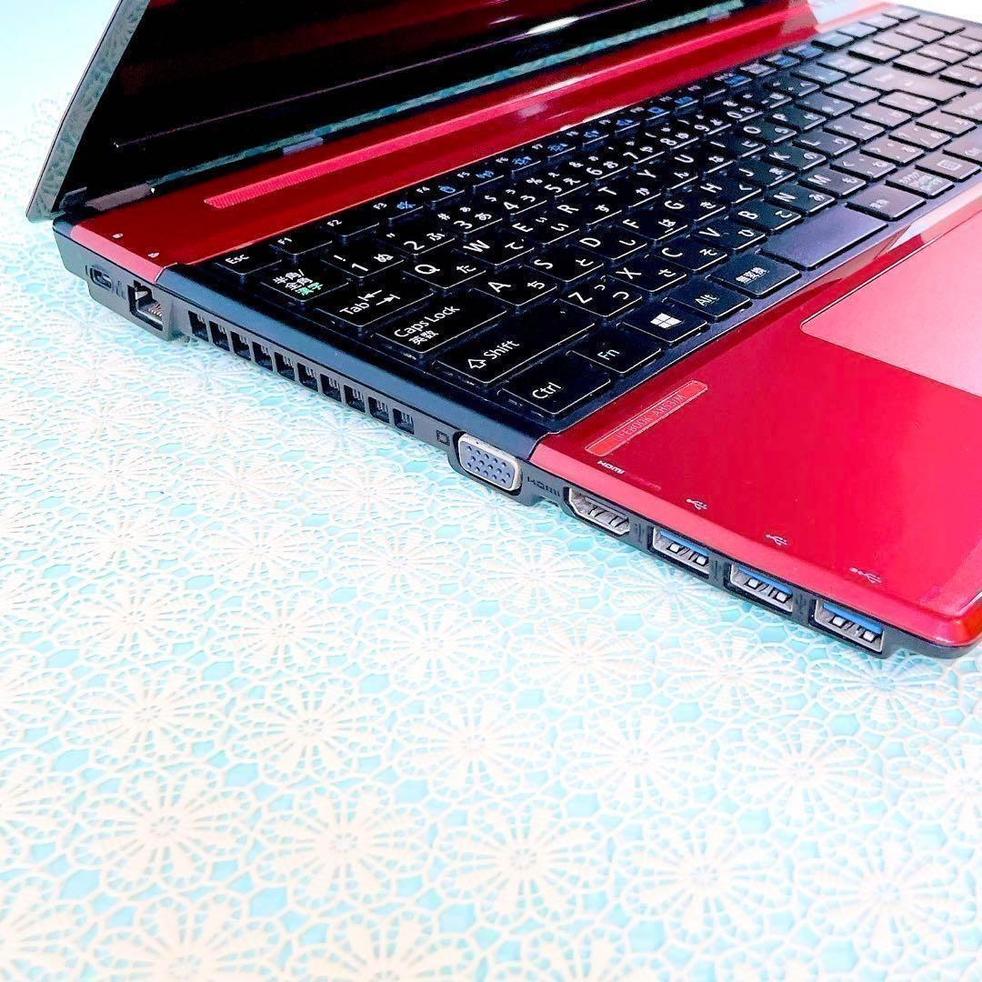 Windows11✨️Corei7‼️薄型ノートパソコン快適SSDカメラ付おしゃれ赤