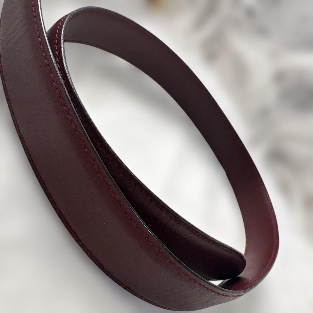 Cartier バーガンディ レザー ベルト