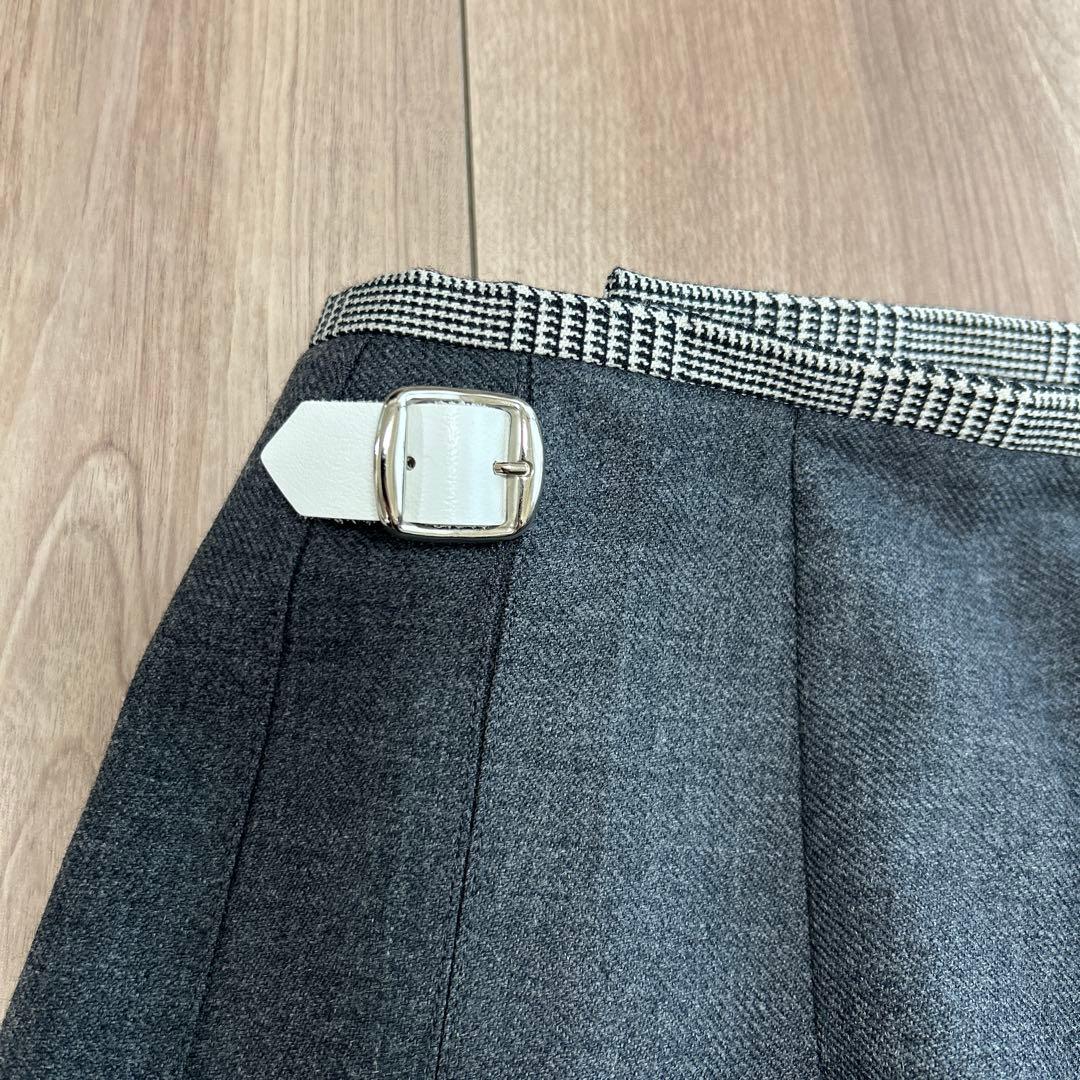 ダークグレー プリーツスカート チェック柄 オニールオブダブリン