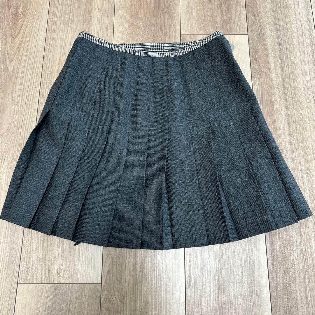 ダークグレー プリーツスカート チェック柄 オニールオブダブリン