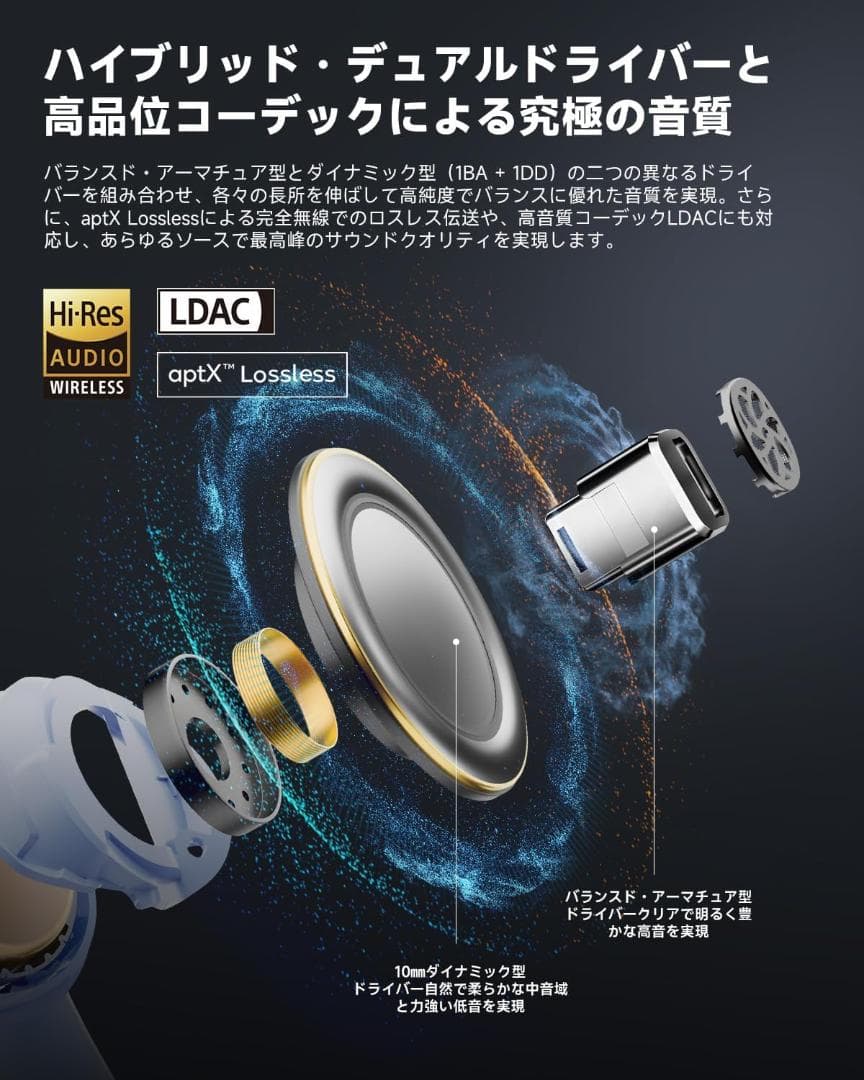 【新品・未開梱】EarFun Air Pro 4i+ワイヤレスイヤホン ブルー