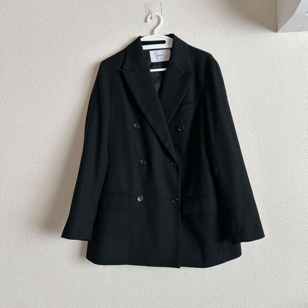 フレームワーク Framework ダブルブレストジャケット　36 ブラック
