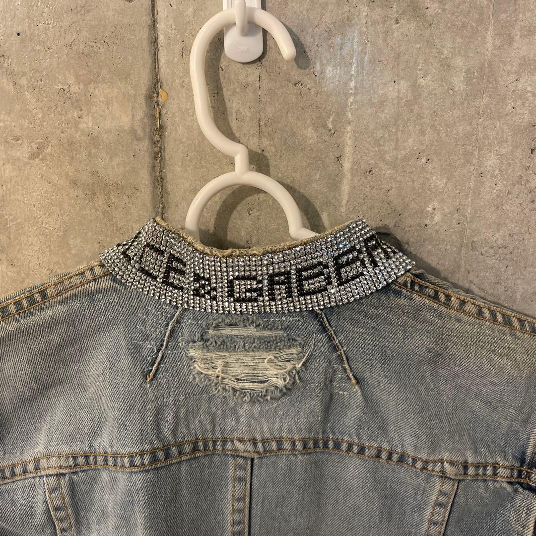 ドルチェとガバンナ ビーズ装飾 ダメージデニムジャケット