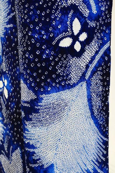 ★専用★未使用品 浴衣 有松絞り バチ衿 紺 アゲハ蝶 身丈161.5cm