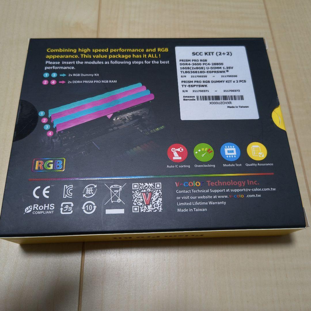 v-color Prism Pro RGB 16GB (8GB×2枚) DDR4