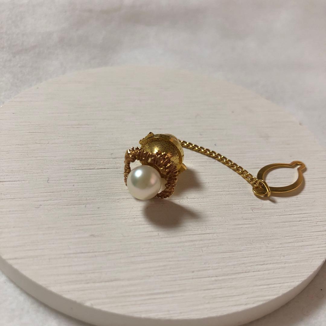 本真珠　タイタック　ネクタイピン　K18