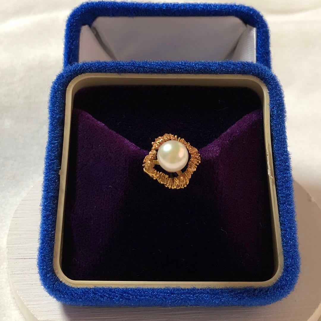 本真珠　タイタック　ネクタイピン　K18