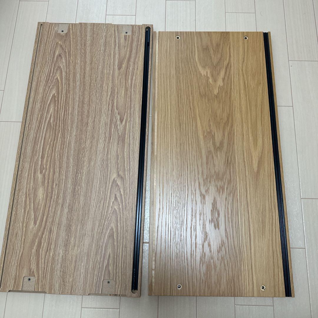 スチール・ステンレスユニットシェルフ用・ボックス・ガラス引き戸・オーク材