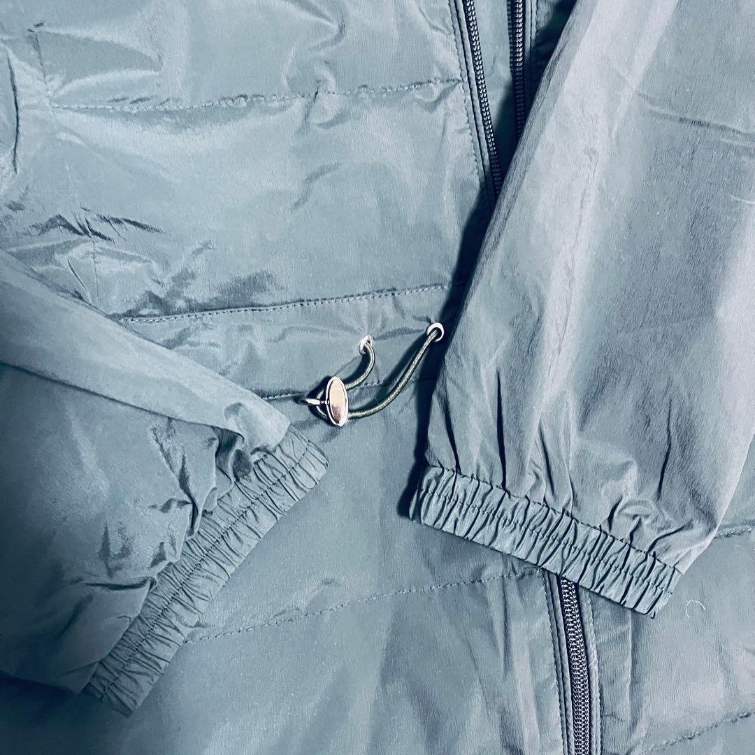 ダークグリーンダウンジャケット フード付き レディース