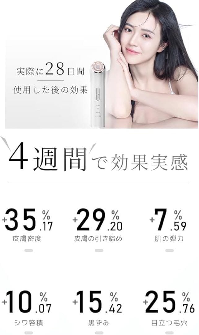 2025年新モデル RF美顔器 エステ LED EMS 温熱 振動 USB充電式