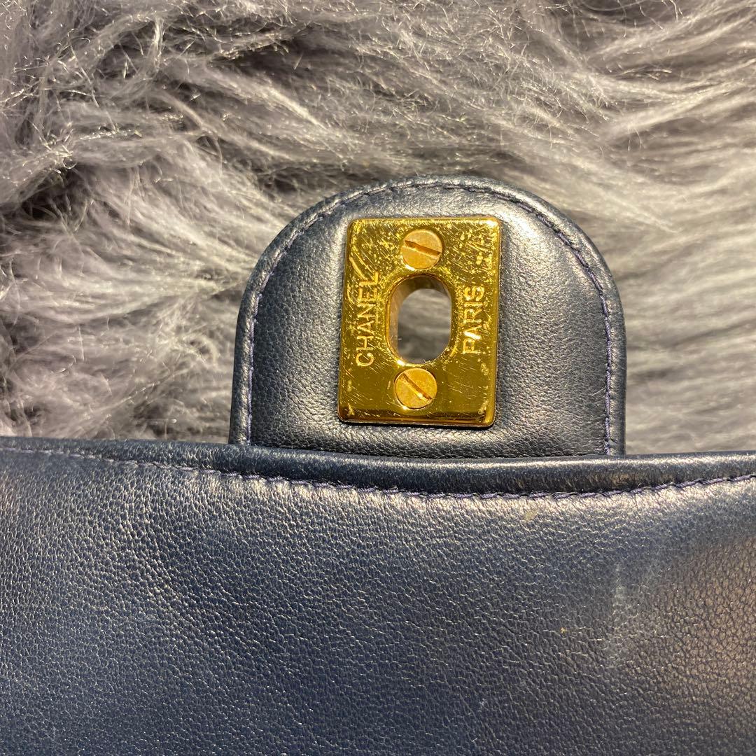 CHANEL レア品　マトラッセ　バック　クラッチバックネイビー
