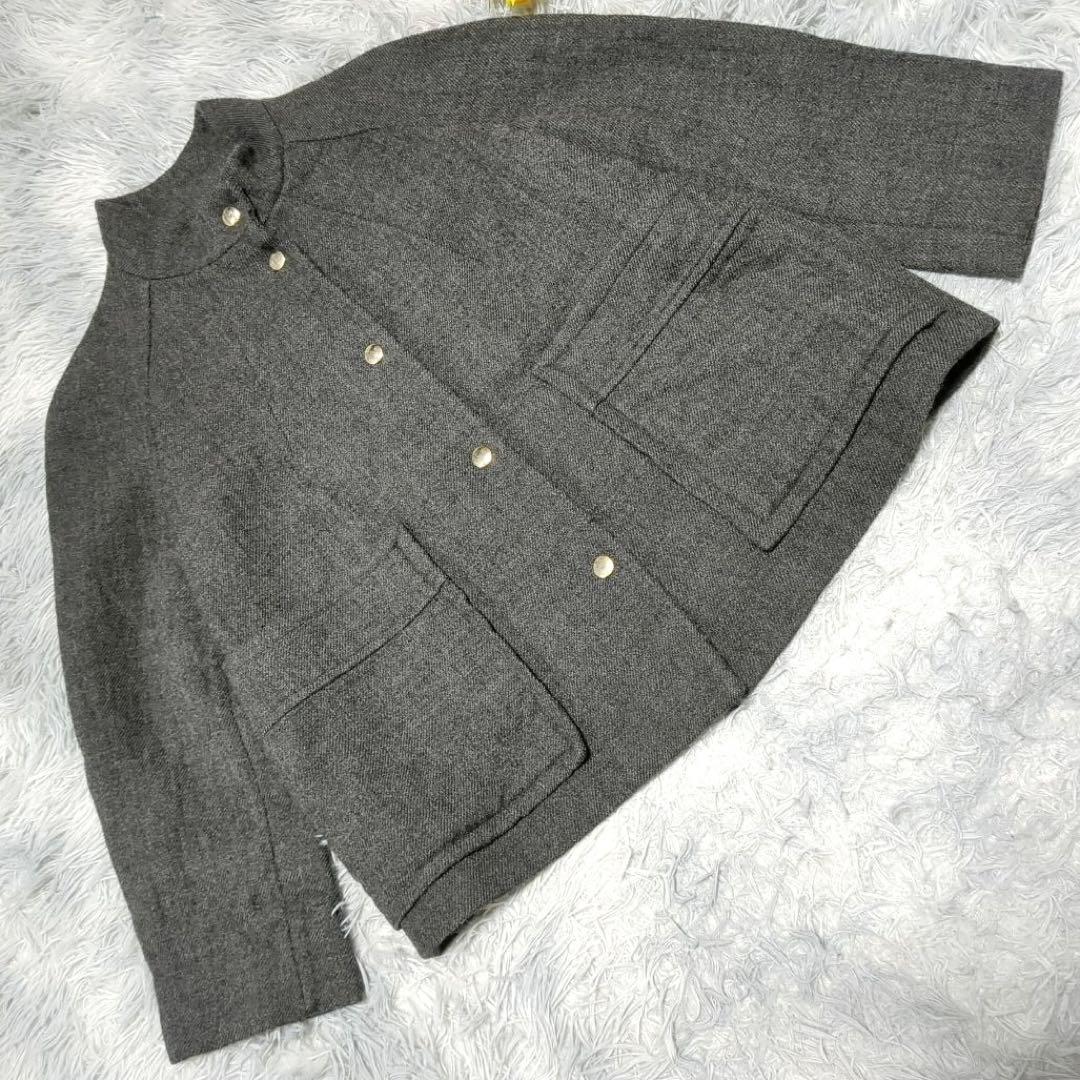 極美品 MARNI ウールスタンドカラージャケット 40/M ブルゾン 金ボタン