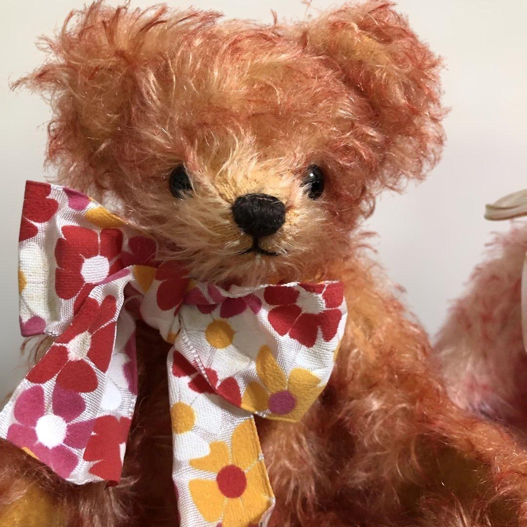 オレンジ色 ピンク色 テディベア クマ ぬいぐるみ 2体セット