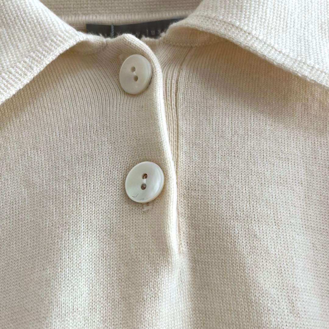 【美品】theory luxe セオリーリュクス　ポロニット　ショート丈　白