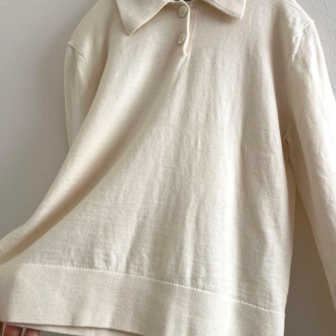 【美品】theory luxe セオリーリュクス　ポロニット　ショート丈　白