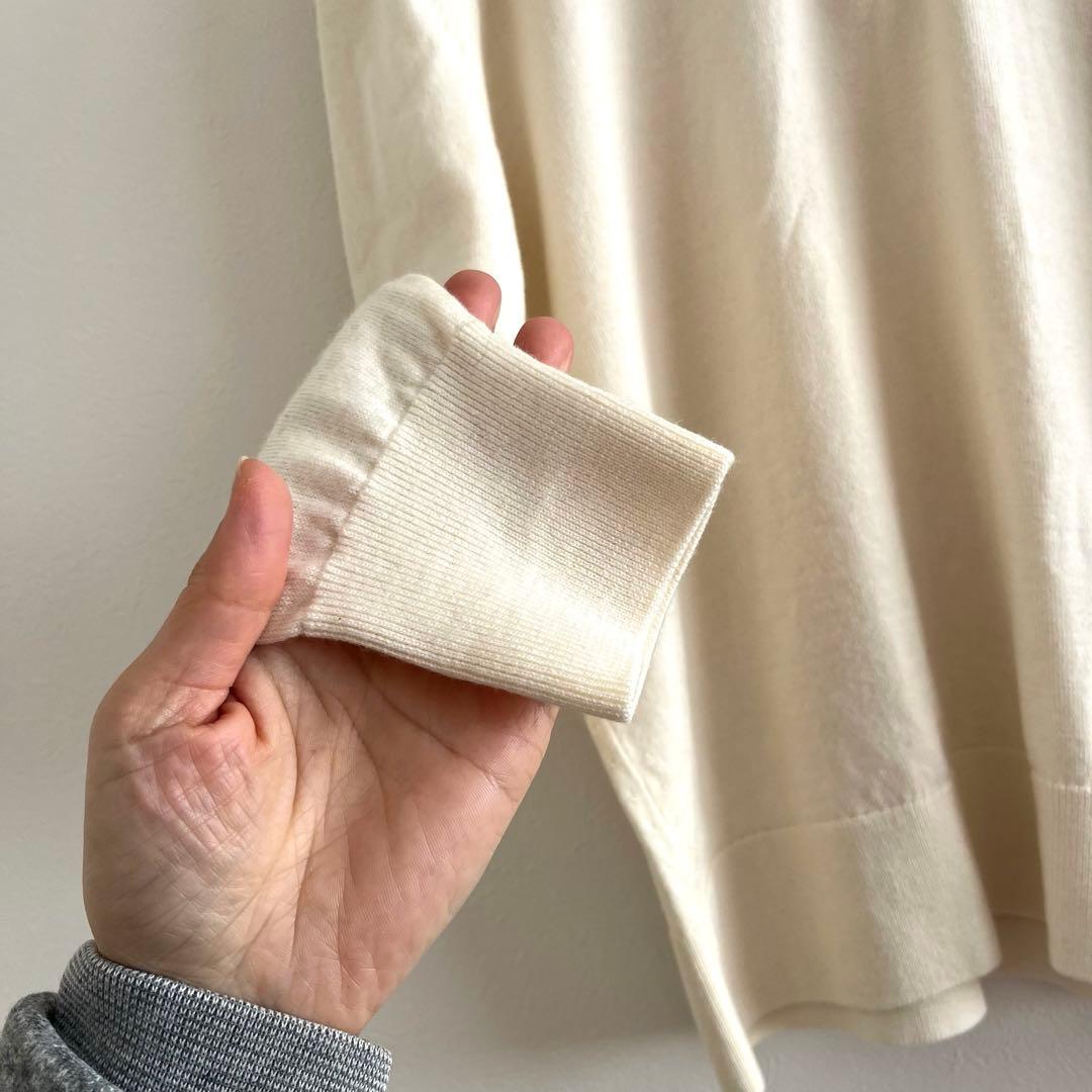 【美品】theory luxe セオリーリュクス　ポロニット　ショート丈　白