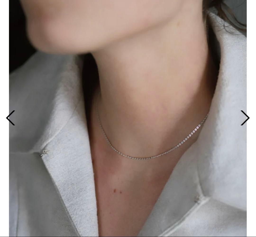 TEN. フラットケーブルチェーンネックレス SV 38cm