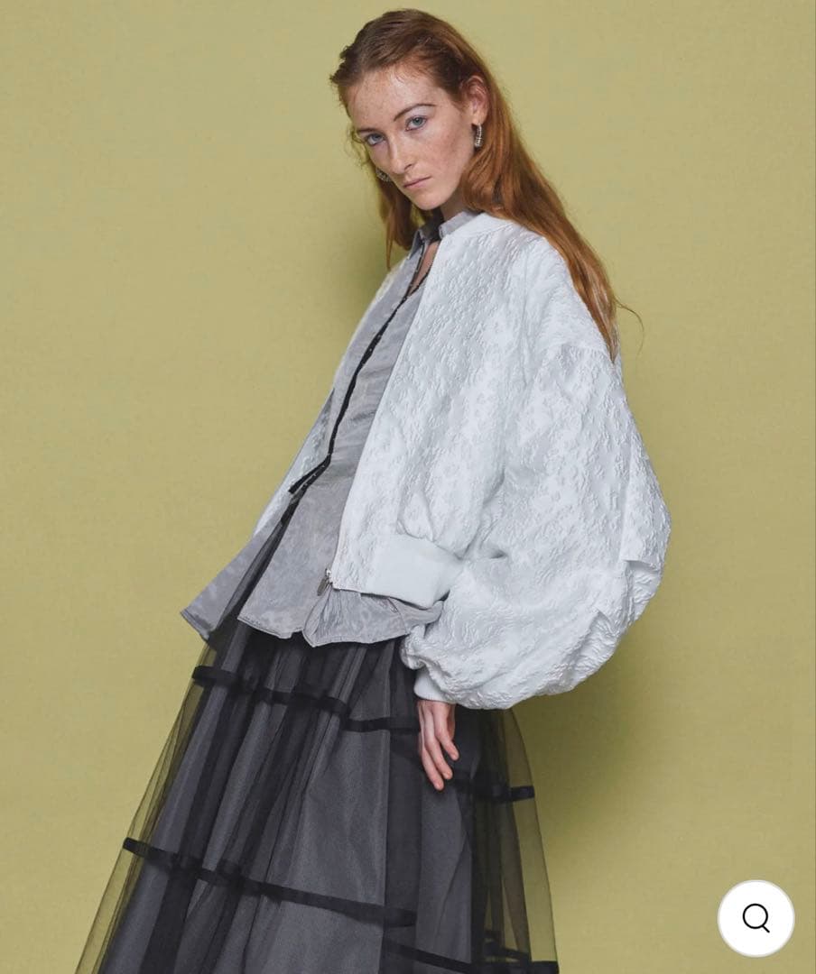 【美品】Maison Special ジャガードブルゾン　ホワイト