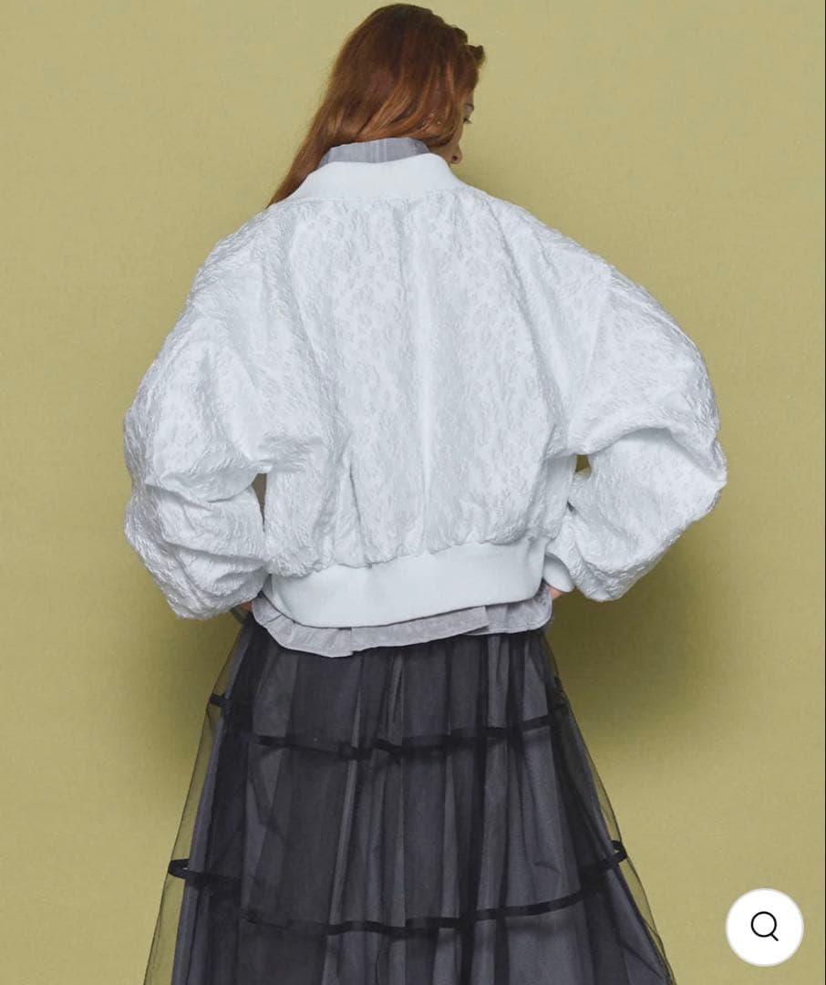 【美品】Maison Special ジャガードブルゾン　ホワイト