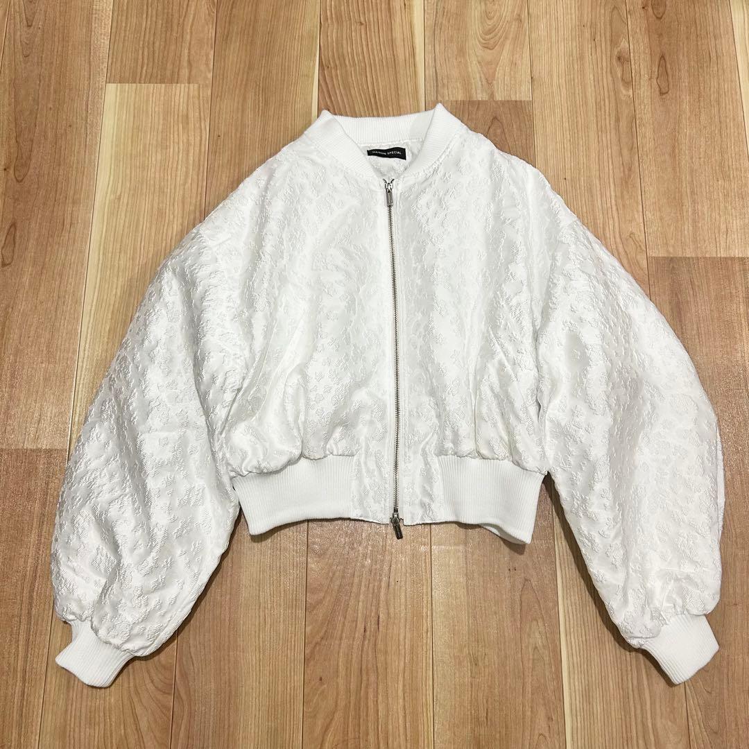 【美品】Maison Special ジャガードブルゾン　ホワイト