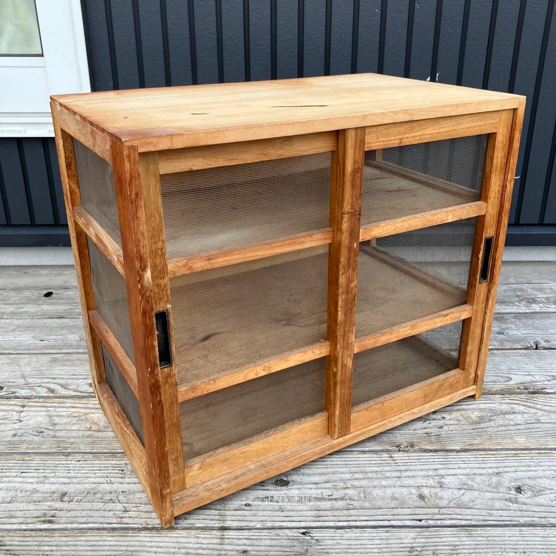 昭和レトロ アンティーク 蝿帳食器棚 キッチン収納 収納棚 網戸棚 網棚 飾り棚